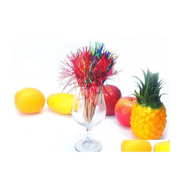 Andere Event Party Supplies Colorf Pfauenschwanz Bambus Cocktailsticks Martini Picks Kuchen Snacks Salat Obst Hochzeitsbevorzugung 200 Stück/L Dro Dhffv