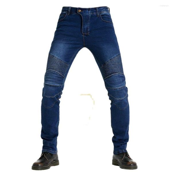 Calça Jeans Ladiguard Plus Size Masculina Demin Western 2023 Bike Sliming Bottom Male Padding Calça Patchwork Outdoor Pant
