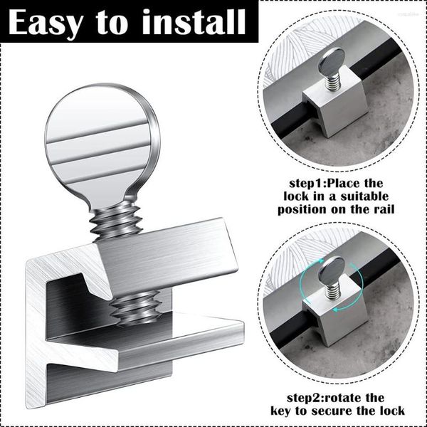 Sacos de armazenamento Fechaduras de janela deslizante Alumínio Metal Segurança Porta de segurança ajustável com chaves