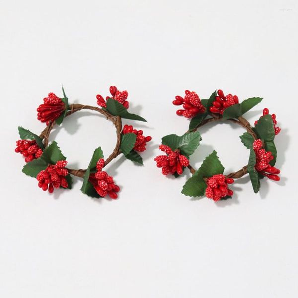 Декоративные цветы кольца настенные висящие венок рождественский орнамент салнамент имитируем красную ягоду