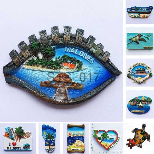 Magneti frigo Magneti frigo Maldive souvenir turistico resina 3D Adesivi magnetici per frigorifero Regali a mano decorazioni per la casa regali di viaggio idea x0731