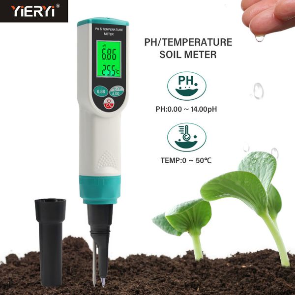 Medidores de PH Medidor de PH do solo de alta precisão 0,00 ~ 14,00 pH Digital Temp Acidez Testador de solo Sensor Analisador para plantio ao ar livre Jardim Fazenda 230731