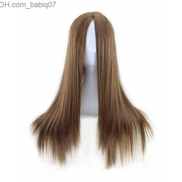 Синтетические парики древесины Длинные прямые женщины париль парика прически.