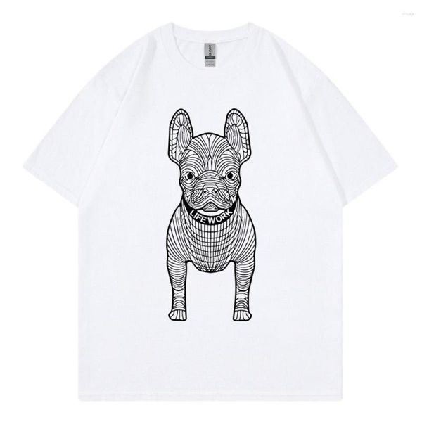 Erkek Tişörtleri Moda Erkek Kadın Tişörtler Çift Hip Hop Gömlek Komik Tees Üstler Kore tarzı trend marka Yüksek kaliteli katı pamuklu köpek baskı