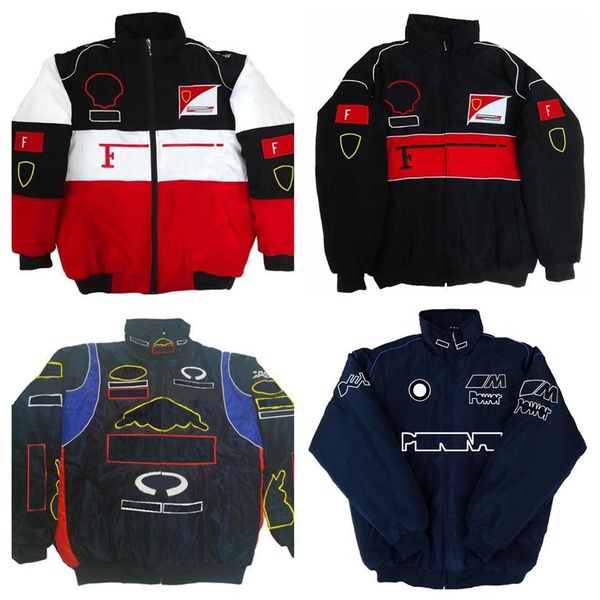 F1-Rennanzug, Herbst- und Winterteam, vollständig gesticktes Logo, Wattepad-Jacke249T