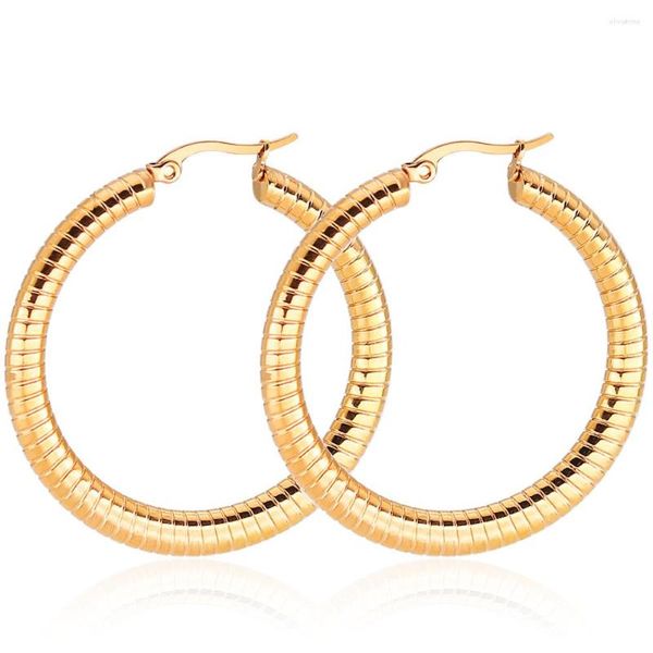 Creolen FIREBROS Trends 50 mm großer Kreis-Ohrring Boho Damen Titan Edelstahl Gold Silber Farbe
