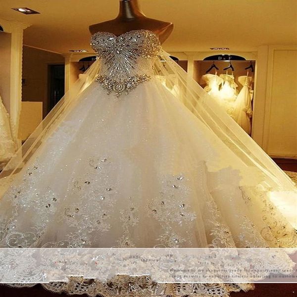 2021 Роскошные сексуальные арабские роскошные бальные платья Свадебные платья свадебные платья милая иллюзия кружев