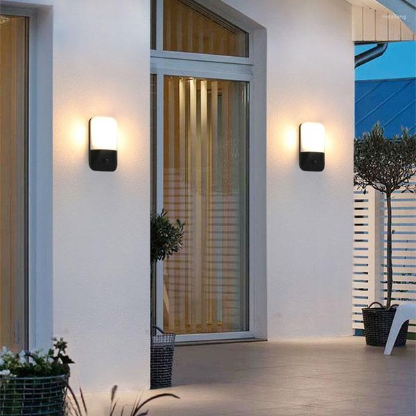 Lâmpada de parede LED 12W sensor infravermelho humano AC86-256V interior ao ar livre à prova d'água IP65 minimalista quarto jardim sala de estar arandela