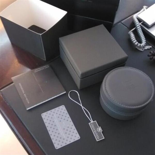 nouvelle boîte ronde en cuir noir de luxe pour tag heuer montres livret cartes étiquettes et papiers en anglais TT2398
