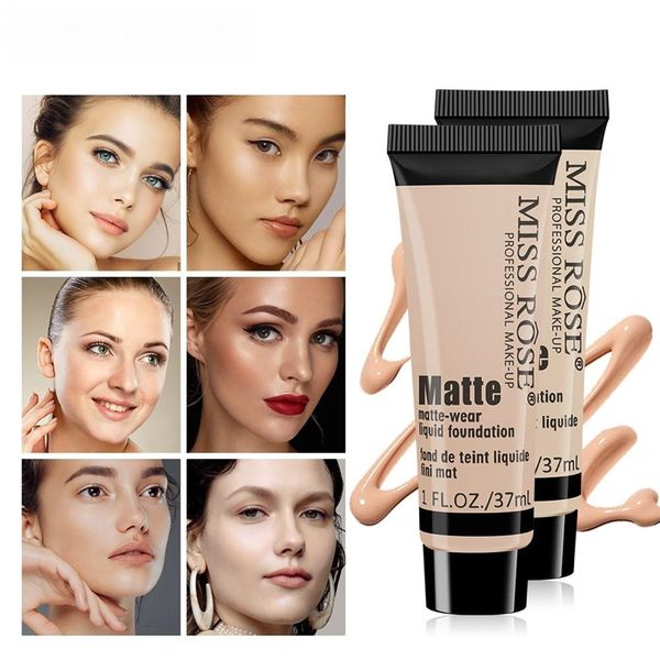 Base Matte Liquid Foundation Makeup Waterproof Face Concealer Foundation Cosmetics Trucco viso a lunga durata