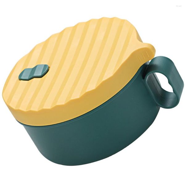 Tigelas Fones de Ouvido Tigela Compacta Macarrão Ramen Fogão Instantâneo Utensílios de Mesa Almoço Bento Box de Aço Inoxidável