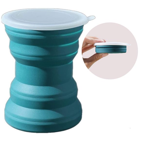 Tazze Creative ORIGIN CUP Tazza pieghevole in silicone portatile con coperchio Lavaggio da viaggio Bocca resistente al calore Acqua caffè per campo all'aperto 230731