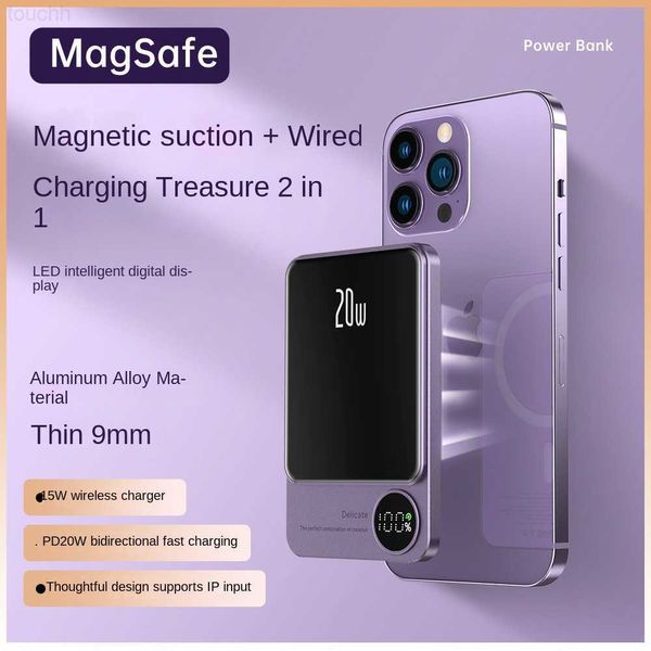 Power Bank per telefoni cellulari Wireless Power Bank Magnetic 10000mAh Powerbank portatile Tipo C Caricabatterie rapido per iPhone 14 13 12 Xiaomi Samsung Magsafe Series L230731