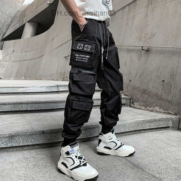 Pantaloni da uomo 2022 Techwear Style Multi Pocket Cargo Pants Vintage Punk Hip Hop Pantaloni Ribbon Casual Jogger Street Abbigliamento Z230801