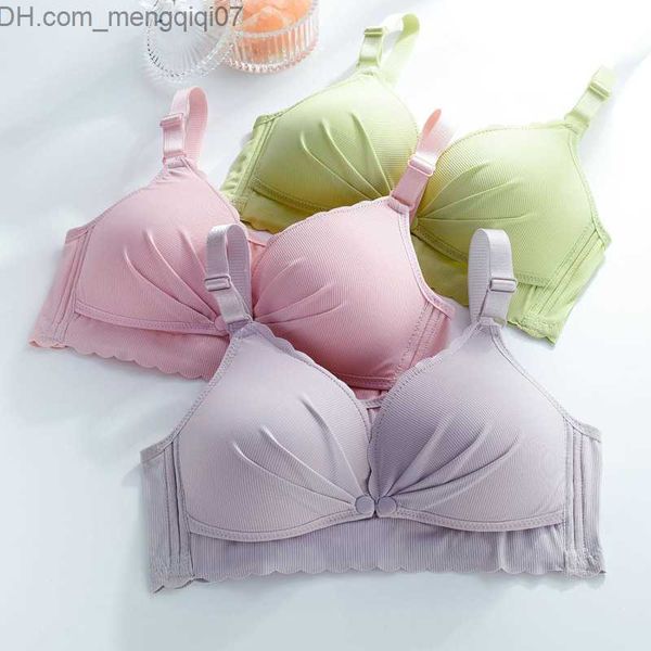 Maternity Intimates Reggiseno per allattamento con fibbia aperta senza anello in acciaio doppio strato senza cuciture Reggiseno per allattamento dopo il parto intimo con reggiseno staccabile e traspirante Z230801