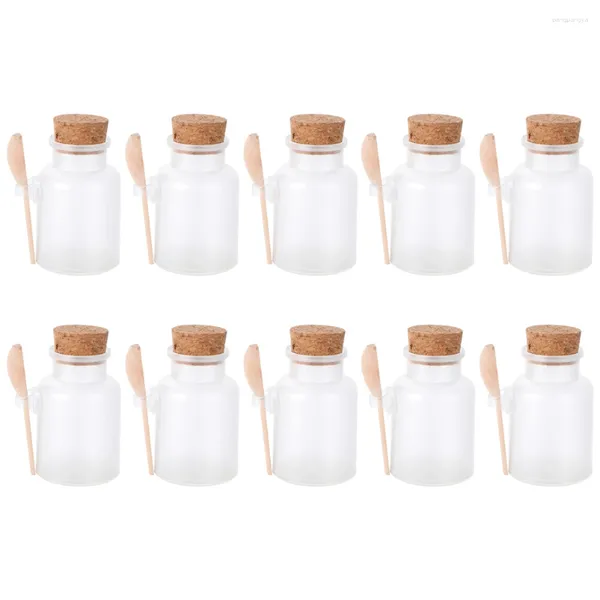 Aufbewahrung Flaschen 10 Stcs Shaker Halter Flaschen Badesalze Talcum Jar Maske Holz Home Clear Plastikbehälter Sea