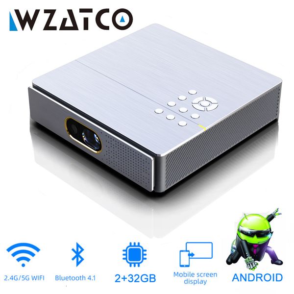 Altri dispositivi elettronici WZATCO S5 HD 4K Real 3D DLP Proiettore con Zoom Auto Keystone Android 9 0 WiFi LED Proiettore portatile intelligente Bluetooth Airplay 230731