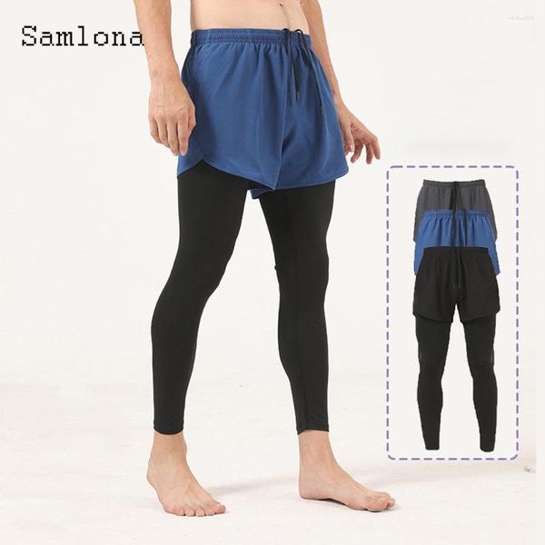 Мужские шорты Samlona Plus Size Mudi-карманный спортивный спортивный европейский стиль 2023 Открытый случайный короткий дно для сексуальной мужской одежда