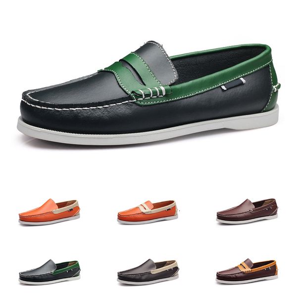 Sapatos masculinos casuais multifuncionais de couro real de sucesso, lazer ao ar livre, verde esmeralda, eur 40-45