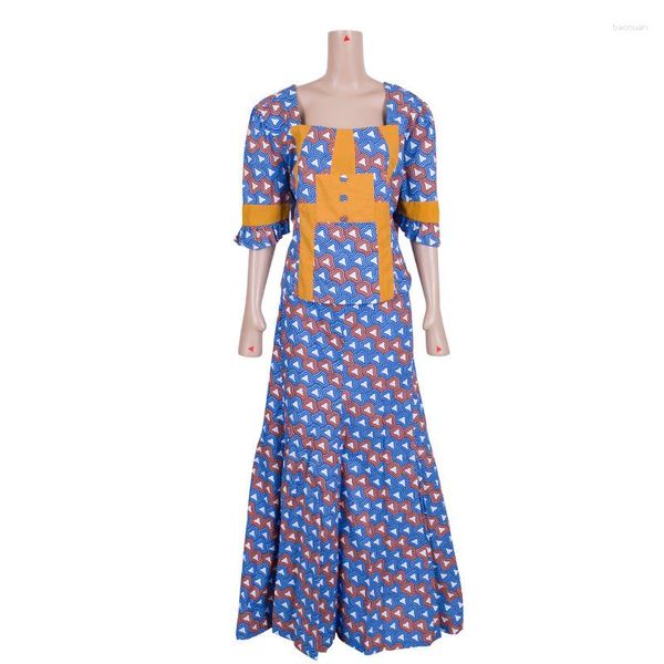 Abbigliamento etnico In Stock Donna Set Dashiki con stampa africana Top e gonne lunghe Abiti XH161