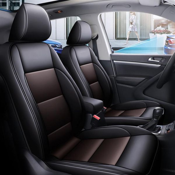 Capa de assento de carro de couro PU personalizada para proteção de assentos de carros Volkswagen vw Tiguan Conjunto Sedan Interior à prova d'água Acessórios Automáticos308d