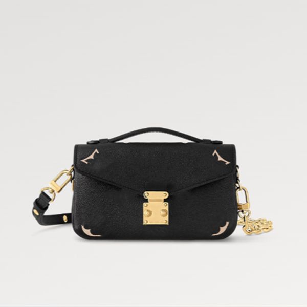 Explosion New bolsas femininas pochette east west M46596 bolsa de mão em relevo quente bicolor esportiva oversiz bolsa de noite ombro corrente dourada cross body chique top preto