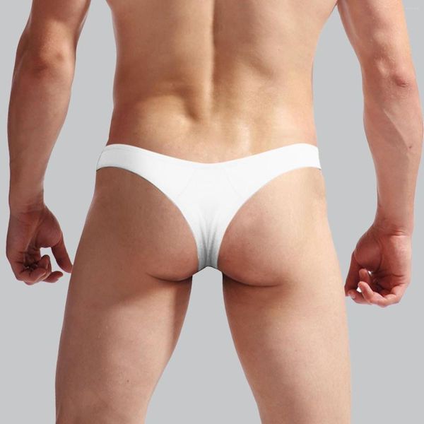 Cueca Cueca Masculina Ice Seda Cintura Baixa Elástica Cueca Sem Costura Gays Conforto Alça Calcinha Sem Rasto Suave Cuecas Esportivas