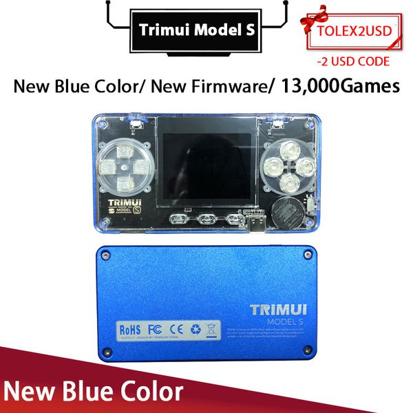 Lettori di giochi portatili Trimui Model S Blue 2 0Inch Screen Console video retrò 10 simulatori Oltre 5.000 console di gioco tascabili installate 230731