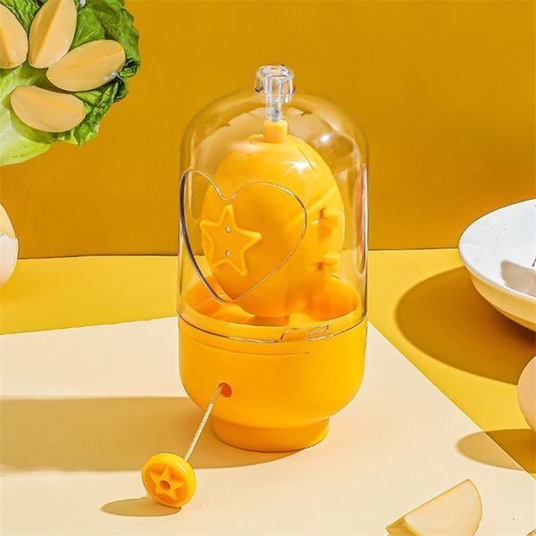 Egg Tools 2023 Tuorlo Shaker Golden Whisk Spin Mixer Maker Scrambler Accessori da cucina Spinner Hand for Kids 230729