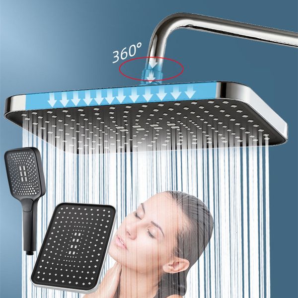 Chuveiros de banheiro 4 modos de chuveiro ajustável de alta pressão economizador de água misturador de chuveiro com autolimpeza One-Key Cut Shift Acessórios de banheiro 230731