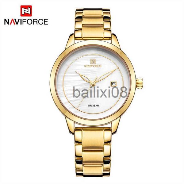 Diğer Saatler Naviforce Watch Women Luxury Marka Basit Kuvars Su Geçirmez Bilek Saati Kadın Moda Günlük Saatler Kız Saat Reloj Mujer J230728