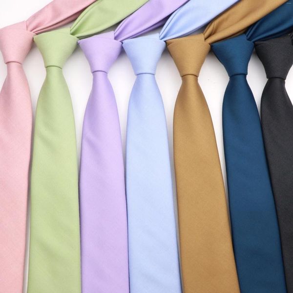 Yay bağları Erkekler düz renkli pamuk boyun kravat gündelik pembe yeşil sarı gravata sıska düğün parti kravatları kravat aksesuarları hediye