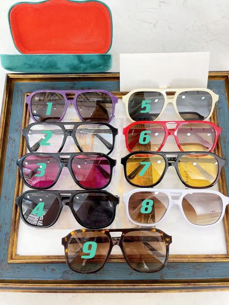 2023 Novos óculos de sol de grife para homens e mulheres estilo casal Top Frame Aviator Fashion Glasses Alta qualidade top de linha 9 cores para escolher