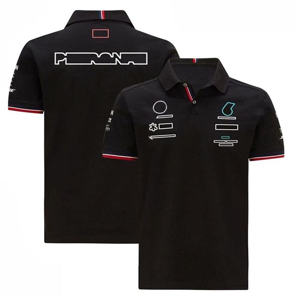F1 Team Uniforme Masculino e Feminino Racers Lapel T-Shirt POLO Shirt Casual Sleeve Short Racing Suit Plus Size Can Be Custo227Q