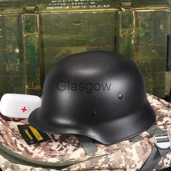 Capacetes de motocicleta Exército Alemão M35 Capacete Preto Tactical Airsoft Acessórios Capacetes Caça Equipamento de Segurança de Força Especial X0731