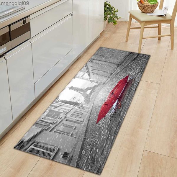 Halılar Mutfak Halı Ev Giriş Puafat Yatak Odası Başucu Eyfel Kule Desen Dekor Zemin Halı Koridoru Balkon Banyo Anti-Slip Mat R230731