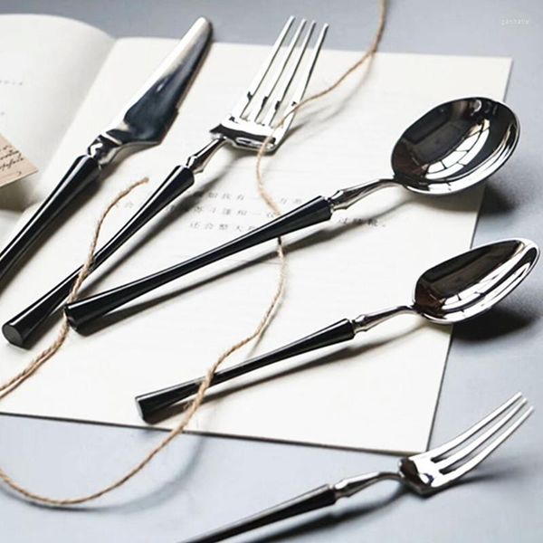 Geschirr Sets Gabeln Messer Löffel Besteck Set Designer Hochzeit Dessert Küche Tragbare Luxus Suppe Kaffee Cubiertos Hausgarten