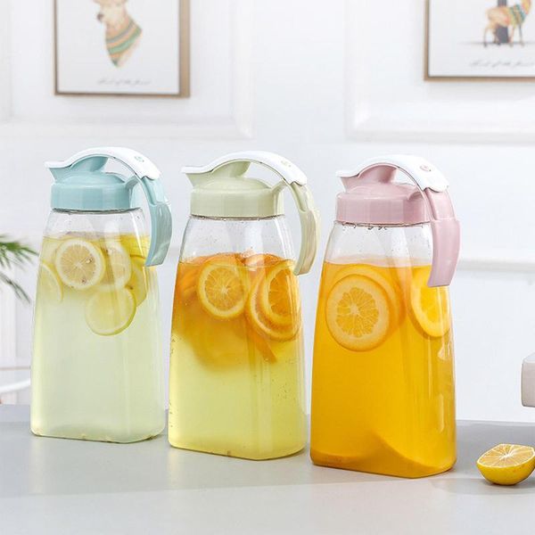 Kalça Şişeler 2.15L Sürahi İçecek Çay K Yarışı Buzdolabı Soğuk Su Jug Plastik Sürahi Limonata Buz Sütü Kahve Kavanozu Ev Soğutucu