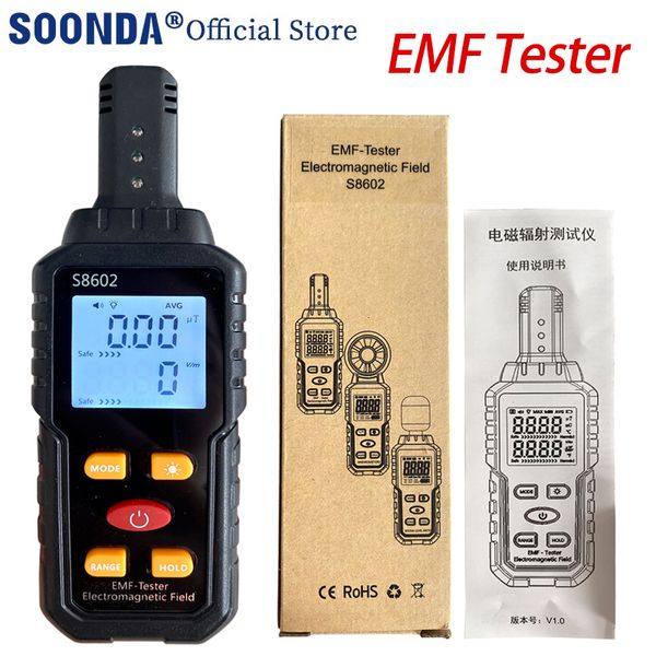 Strahlungstester 3-in-1-Smart-Digital-Elektromagnetfeld-Strahlungsdetektor-Tester EMF-Messgerät Tragbarer Gegenemissionsdosimeter-Computer 230731