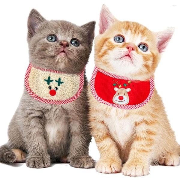 Vestuário para cães Cachecol Bandana de Natal Triângulo Babadores Lenço Traje Roupa Para Cães Pequenos Médios Grandes Gatos Animais de Estimação