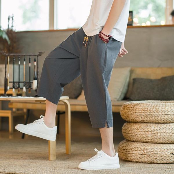 Pantaloni da uomo Pantaloni Capris casual stile cinese Harun Pantaloni da jogging giapponesi da uomo