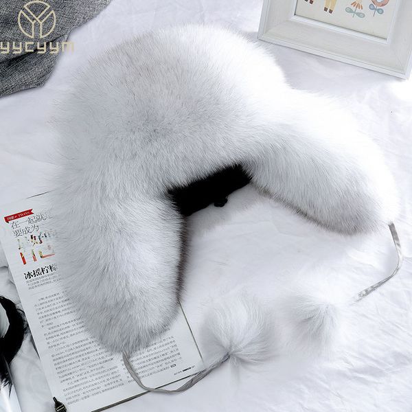 Gorro Skull Caps 2023 100 Real Fur Hats Russian Ushanka Trapper Snow Ski Hat Earflap Winter Raccoon Bomber 230729