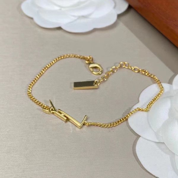 gioielli catena d'oro braccialetto braccialetto braccialetto originale designer ragazza donne lettera bracciali catena braccialetto gioielli moda Y alfabeto lettera a catena braccialetto gioielli in oro