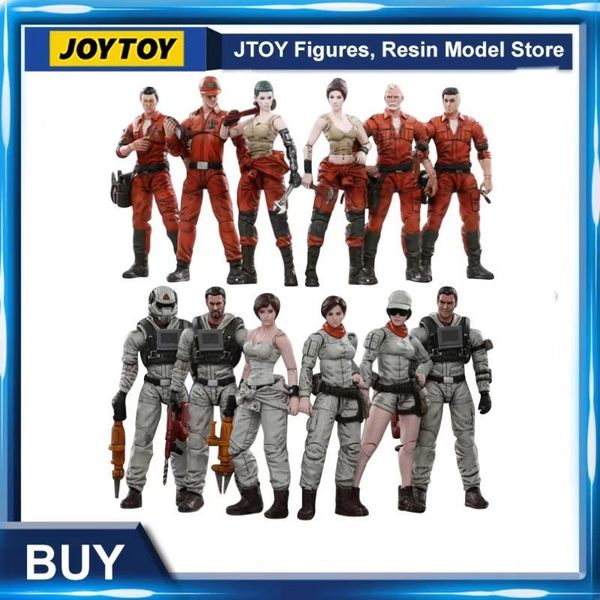 Militärfiguren JOYTOY 1/18 Actionfigur Mech Maitenance Team A /B Militärische Soldatinnen Sammlung Modellspielzeug 230729