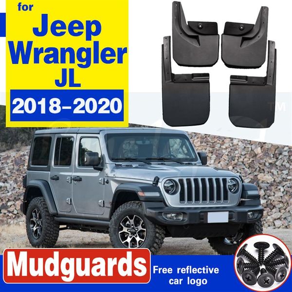 Автомобильные схватки для Jeep Wrangler JL 2018-2020 Car Fender Mudflaps передние задних охранников грязных клапанов мягкие пластиковые аксессуары2007