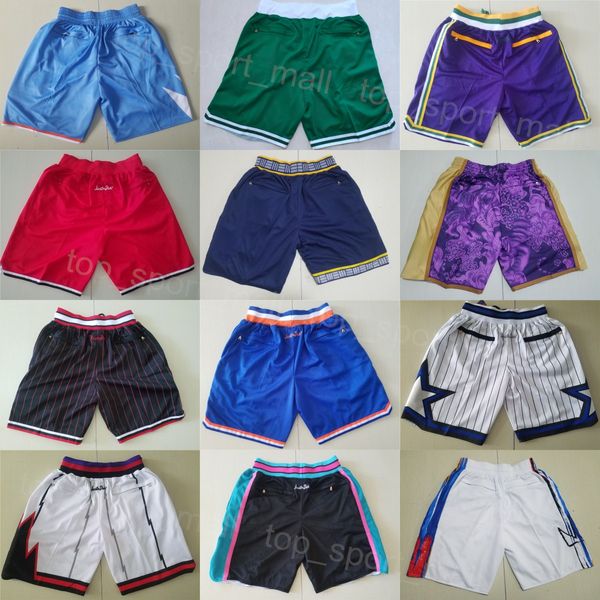 Mann Basketball Just Don Short Team Pocket Reißverschluss Wear Sport Jogginghose Elastic Taille Draw String Western Eastern Running Pant Shorts Ed Scoot Henderson