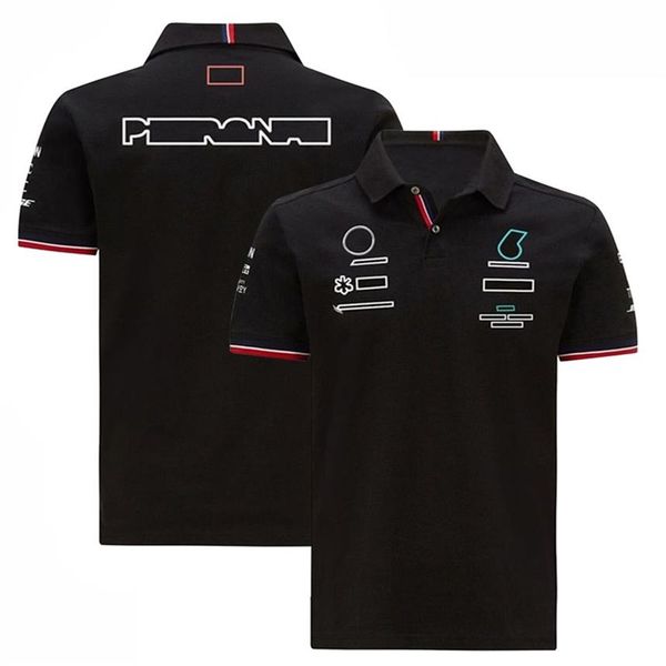 F1 Team Uniforme Masculino e Feminino Racers Lapel T-Shirt POLO Shirt Casual Sleeve Short Racing Suit Plus Size Can Be Custo225i