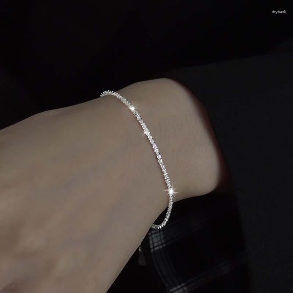 Link Armbänder 2023 Silber Farbe Funkelndes Gypsophila Armband Für Frauen Exquisite Einfache Verstellbare Kette Hochzeit Schmuck Party