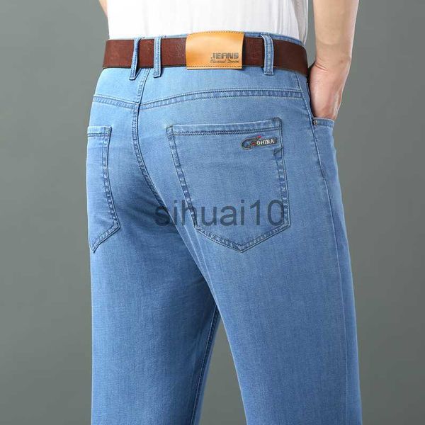 Мужские джинсы 2023 Весна Лето Тонкие джинсовые джинсы с прямыми ватны