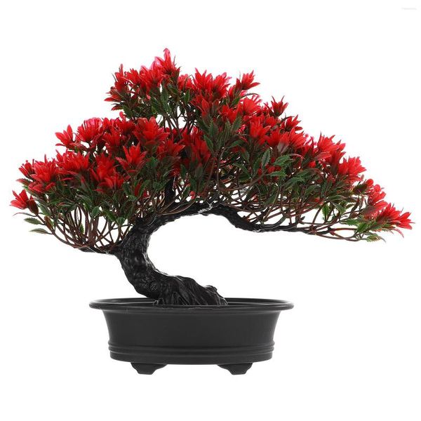 Flores decorativas Pinheiro Bonsai Emulado Árvore Falsa Adorno de Mesa Decoração de Plástico Imitação Artificial